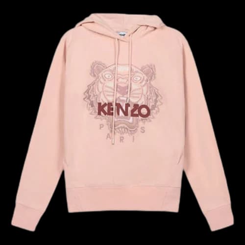 KENZO FW20 Tiger Head Embroidered Pattern hooded Long Sleeves Hoodie Sports Pink (Women's)