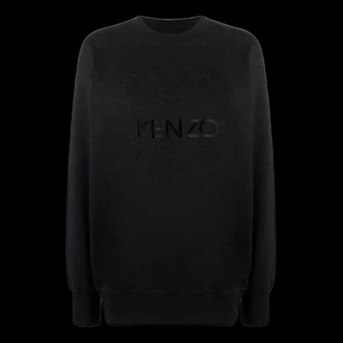 KENZO Tiger Head Embroidered Logo Pullover Hoodie Black (Women's)