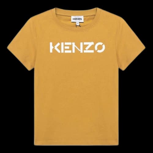 KENZO SS21 Cotton Logo Round Neck Short Sleeve Gold