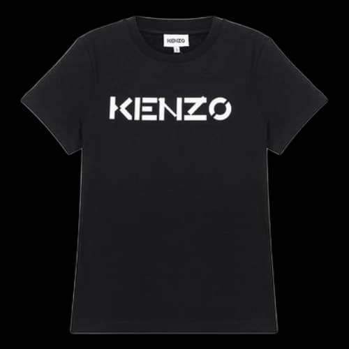 KENZO FW20 Logo Pattern Round Neck Short Sleeve Black