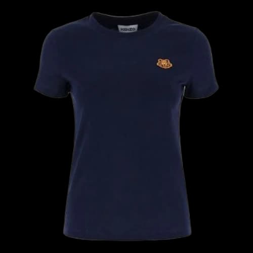 KENZO Small Tiger Head Embroidered Round Neck Short Sleeve Navy Blue