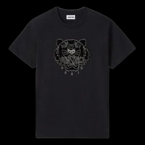 KENZO Embroidered Tiger Head Short Sleeve Black