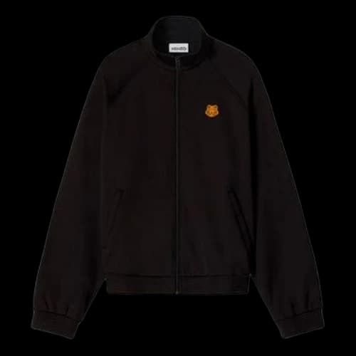 KENZO Small Tiger Head Embroidered Stand Collar Zipper Jacket Black