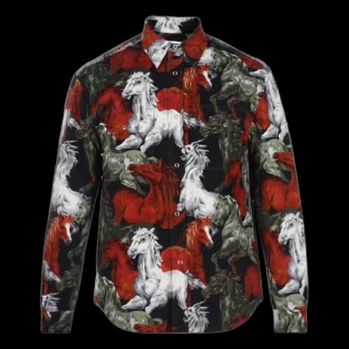 KENZO FW20 Pattern Shirt Jacket Black Green
