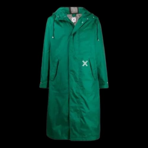 KENZO XLong Windbreaker Hooded Jacket Green