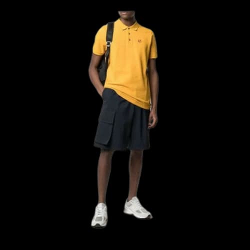 KENZO Small Tiger Head Embroidery Polo Male Yellow