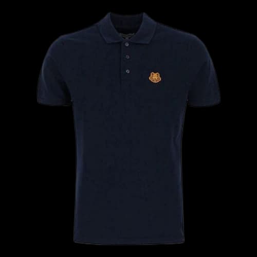 KENZO SS21 Small Tiger Head Embroidered Short Sleeve Polo Shirt Navy Blue