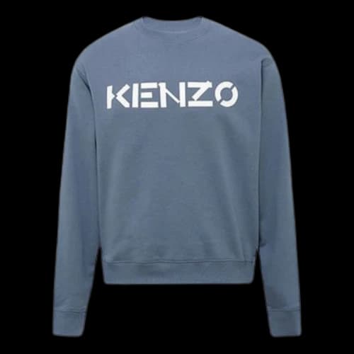KENZO SS21 Alphabet Logo Printing Pullover Long Sleeves Light Blue