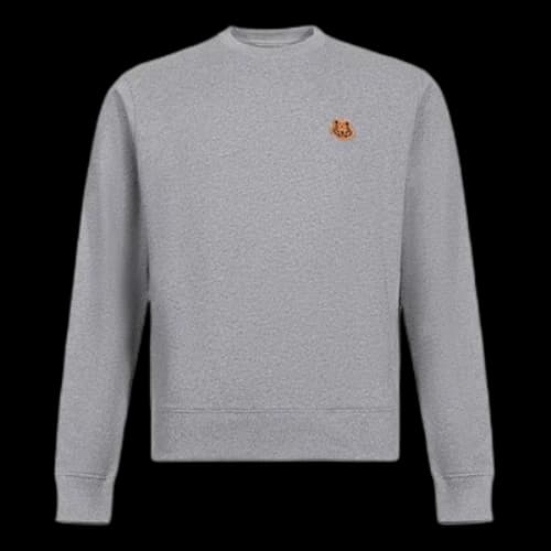 KENZO Small Tiger Head Round Collar Long Sleeve Sports Male Grey