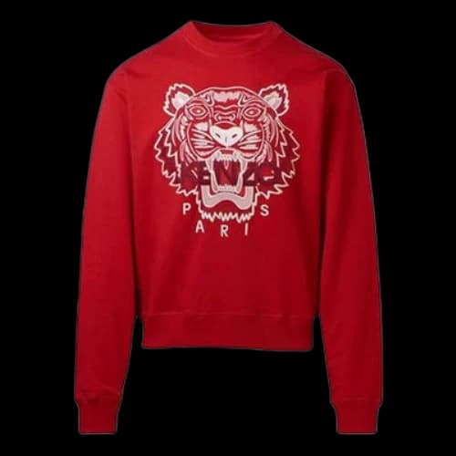 KENZO TIGER Pattern Embroidered Printing Red