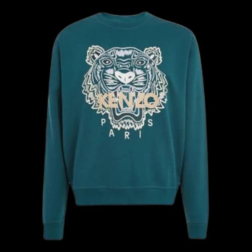 KENZO TIGER Pattern Embroidered Printing Blue