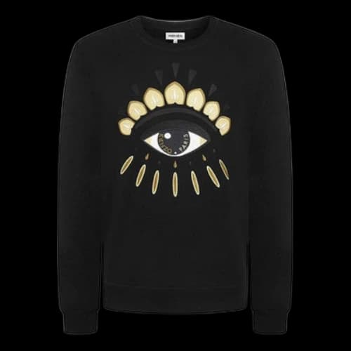 KENZO Embroidered Pattern Round Neck Pullover Black