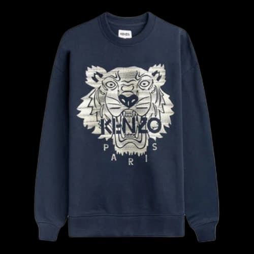 KENZO TIGER Embroidered Printing Navy Blue