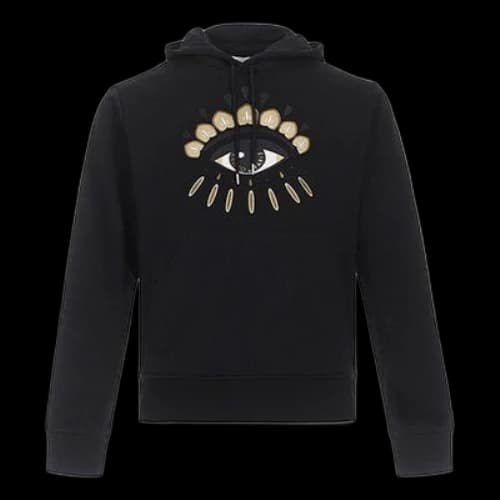 KENZO Eyes Embroidery Pattern Long Sleeve Sports Male Black