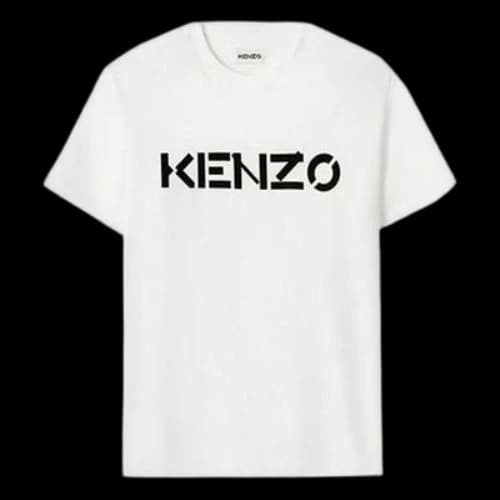 KENZO SS21 Logo Pattern Round Neck Short Sleeve White