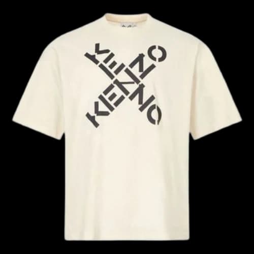 KENZO SS21 Alphabet Logo Round Neck Short Sleeve Beige T-Shirt