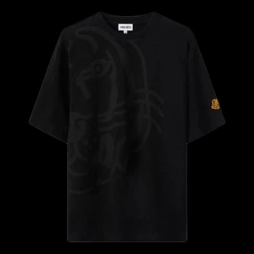 KENZO K-Tiger Tiger Head Pattern Round Neck Short Sleeve Black T-Shirt