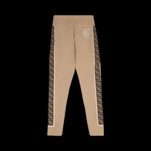 Fendi FF Rama Fitness Leggings 'Tan/Brown/Silver'