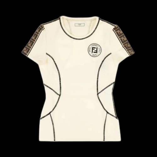 Fendi Contrast Logo Print Sports Top 'White'