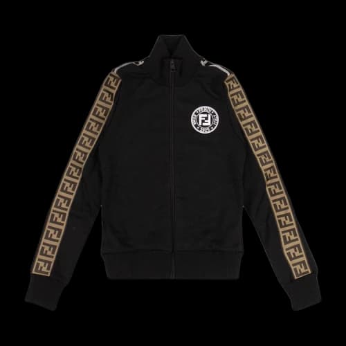 Fendi Logo Track Jacket 'Black/Tobacco'