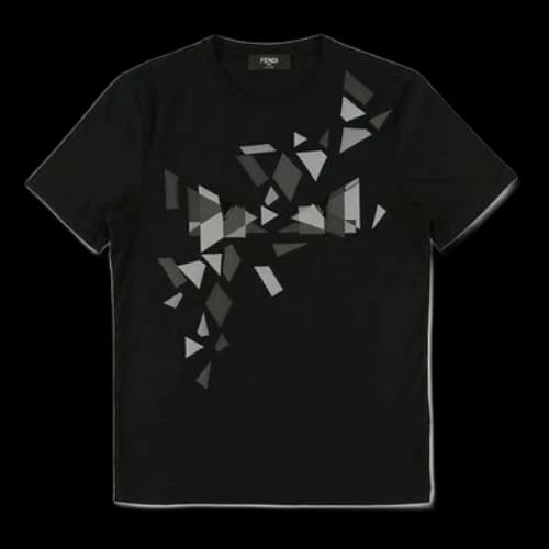 FENDI Crew Neck Geometry Short Sleeve Black
