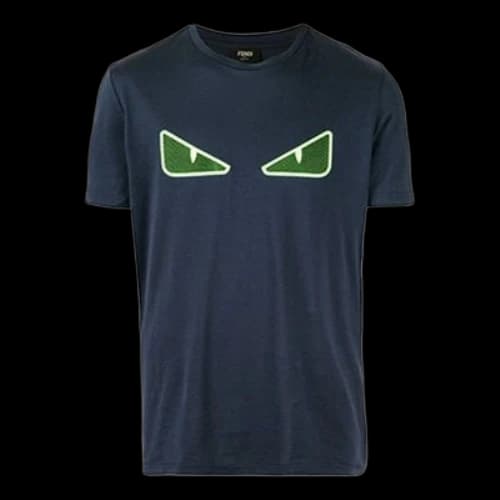 FENDI Green Small Eye Short Sleeve Navy Blue