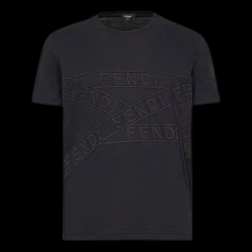 FENDI SS21 Casual Alphabet Printing Round Neck Short Sleeve Black