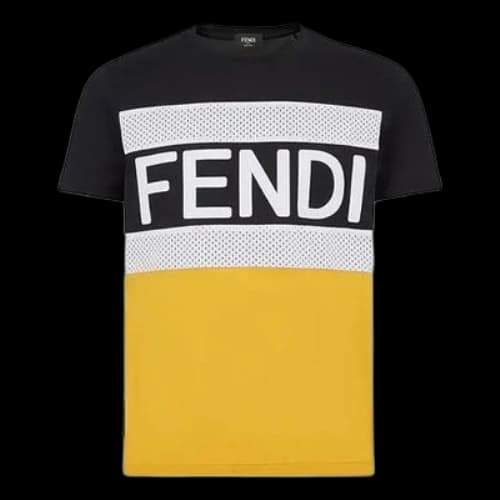 FENDI SS21 Casual Cotton Short Sleeve Colorblock T-Shirt