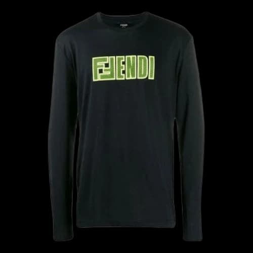 FENDI SS21 Fluorescence Alphabet Long Sleeves Black