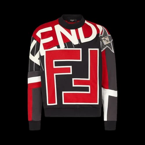 Fendi FF Logo Crewneck 'Red/Black'