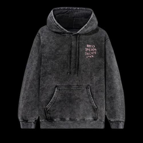 Anti Social Social Club Fall Through The Cracks Heather Hoodie 'Black Washed'
