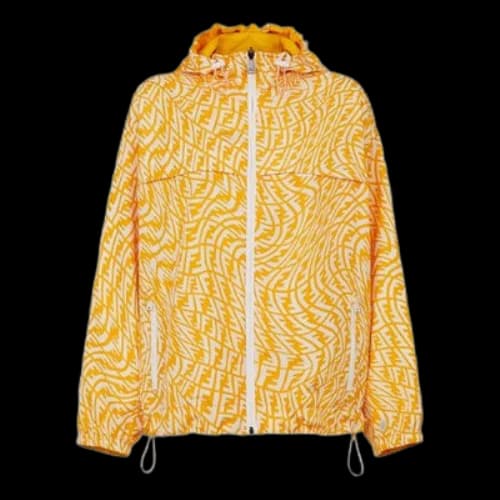 FENDI FW21 Reversible Drawstring Hood Jacket Yellow