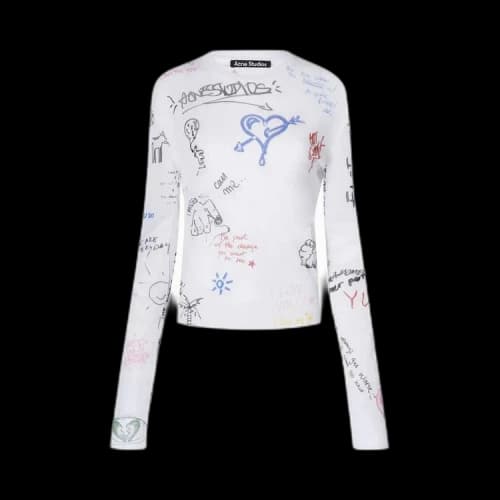 Acne Studios Scribbles Long Sleeve T-Shirt 'Multicolor'