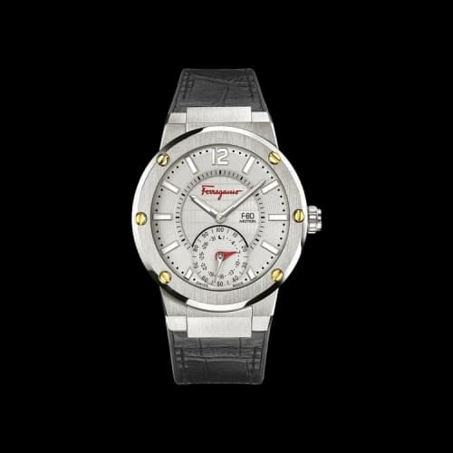 Ferragamo F-80 Motion Leather Watch 'Gun'