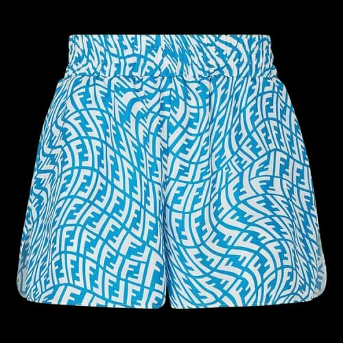 Fendi FF Vertigo Silk Bermuda Shorts 'Turquoise/White'