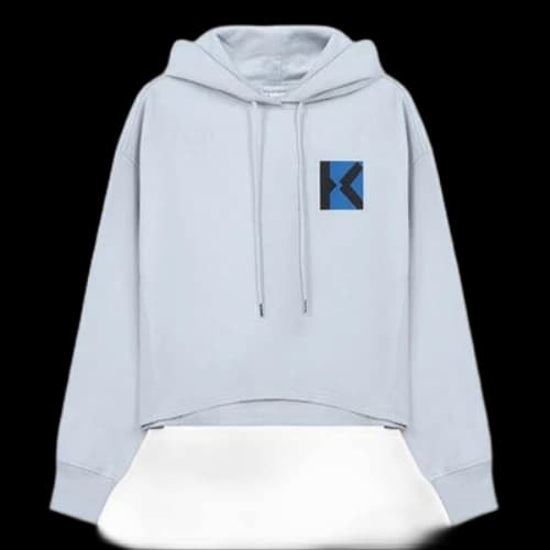 KENZO SS21 Cotton Hoodie Light Blue Gray (Women's)
