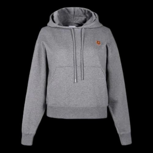 KENZO SS21 Small Tiger Head Embroidered Loose Version Hoodie Gray (Women's)