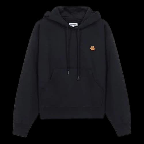KENZO SS21 Small Tiger Head Embroidered Loose Version Hoodie Black (Women's)