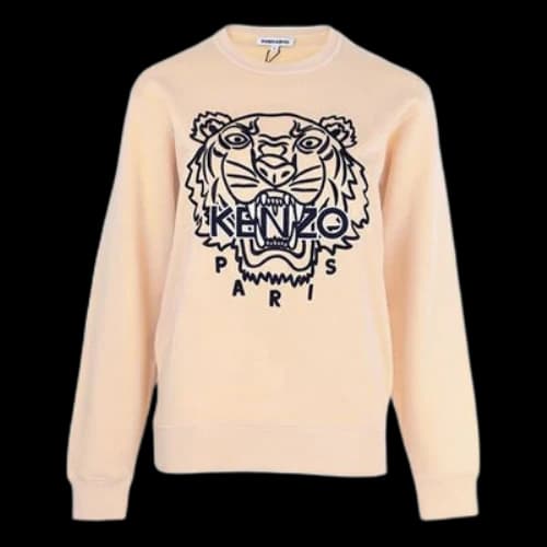 KENZO SS21 Tiger Pattern Embroidered Round Neck Pullover Hoodie Yellow (Women's)
