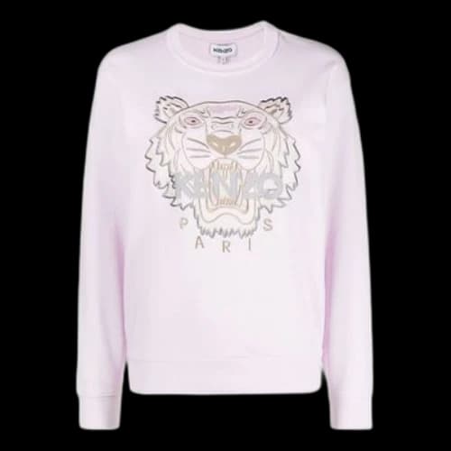 KENZO SS21 Embroidery Logo Round-neck Swea Pink (Women's)