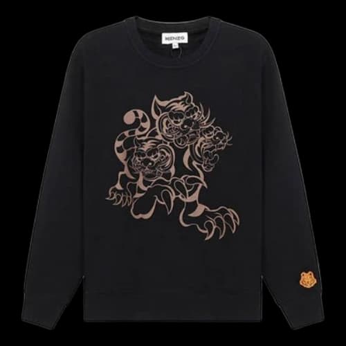 KENZO x KANSAIYAMAMOTO Crossover TIGER Round Neck Pullover Black Hoodie (Women's)