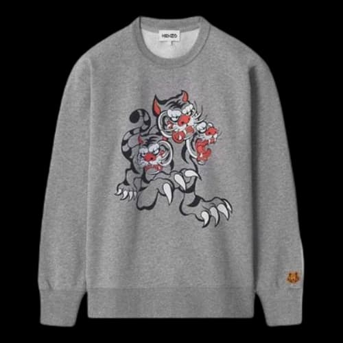 KENZO x Kansai Yamamoto SS21 Printing Round-neck Swea Grey (Women's)