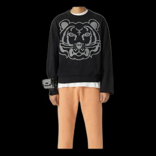 KENZO SS21 Printing Round-neck Swea Black (Women's)