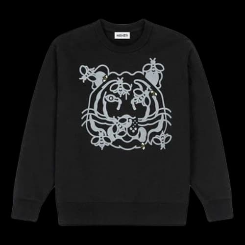 KENZO SS21 Printing Round Neck Long Sleeves Hoodie Black (Women's)