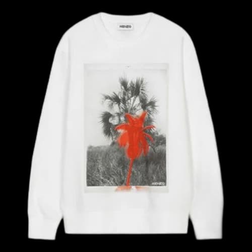 KENZO SS21 520 Series Round Neck Printing Pattern Long Sleeves White