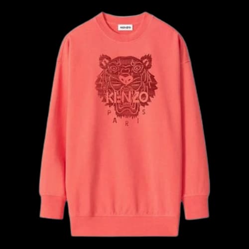 KENZO SS21 Logo Solid Color Loose Pullover Hoodie Red (Women's)