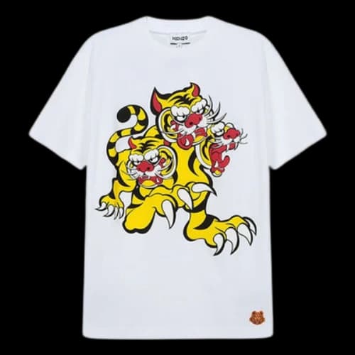 KENZO SS21 Three Tigers Pattern White