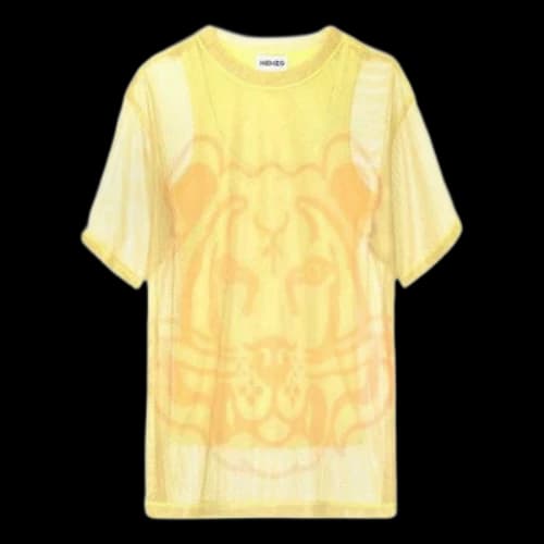 KENZO SS21 Pattern Printing Short Sleeve Yellow T-Shirt