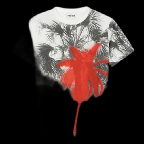 KENZO SS21 520 Series Round Neck Pullover Printing Pattern Short Sleeve White T-Shirt