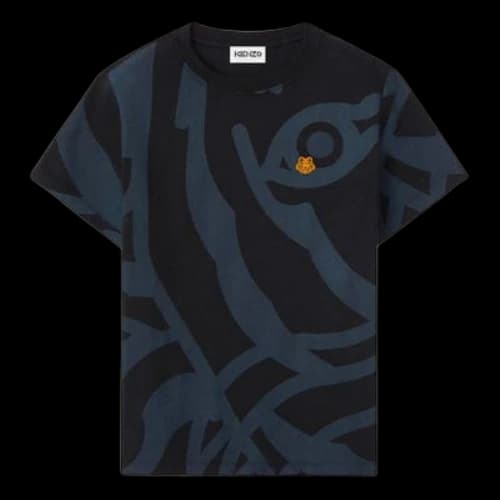 KENZO SS21 Printing Tiger Head Short Sleeve Black